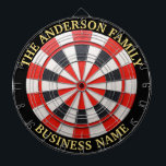 Custom Family Name Rustic  Dartboard<br><div class="desc">A dartboard is a popular recreational and competitive game that provides hours of fun for players of all ages and skill levels. Typically made from sisal fibres, cork, or electronic components, dartboards are designed to withstand the impact of darts while offering precise scoring zones. Standard dartboards feature a circular design...</div>