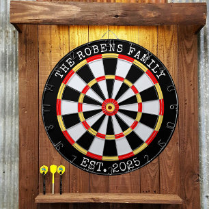 Custom Family Name Rustic multiple colours Dartboard