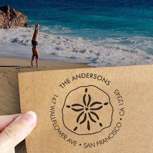 Custom Family Name Sand Dollar Return Address Self-inking Stamp