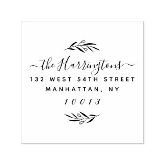 Custom Family Name Script & Branch Return Address Self-inking Stamp