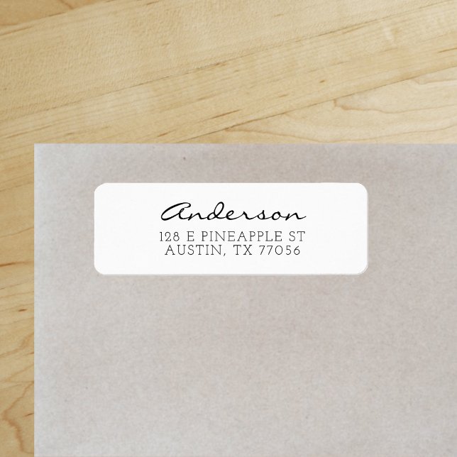 Custom Family Name Script Return Address ("Everyday is abundantly beautiful." 
Sincerely Best Wishes from Lucky Design World)