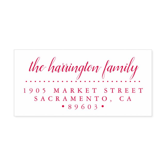 Custom Family Name Script Return Address Self-inking Stamp (Design)