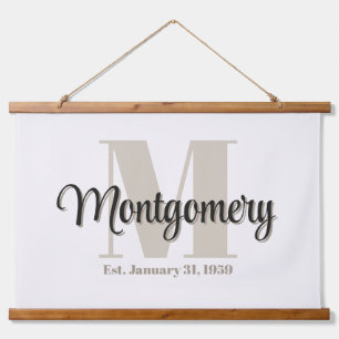 Custom Family Name Sign Established Gift Idea  Hanging Tapestry