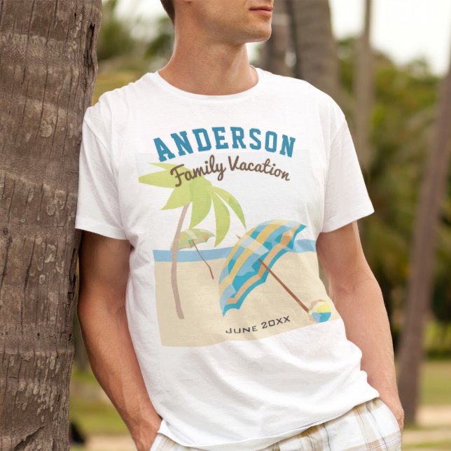 Custom Family Name Summer Beach Vacation T-Shirt (Creator Uploaded)