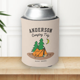 Custom Family Name Summer Vacation Camping Trip Can Cooler