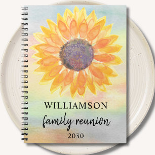 Custom Family Name Sunflower Family Reunion Notebook