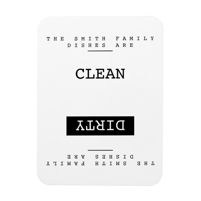 Custom Family Name template Clean Dirty Dishwasher Magnet (Vertical)