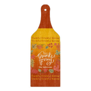 Custom Family Name Thanksgiving Cutting Board