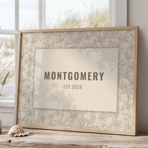 Custom Family Name Wall Art Vintage Style Decor