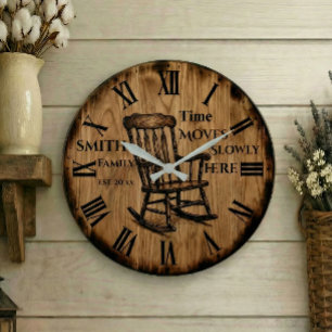 Custom Family Name wall clock   Farmhouse Decor 