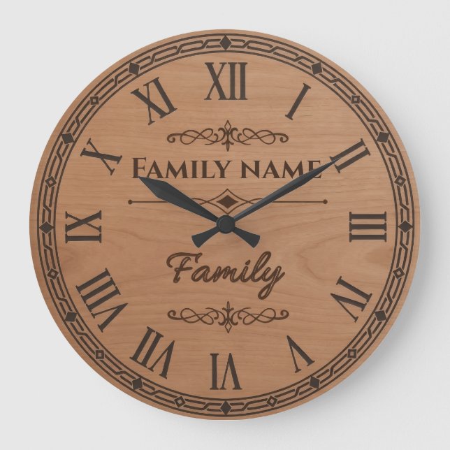 Custom Family Name Wall Clock – Home Decor  (Front)
