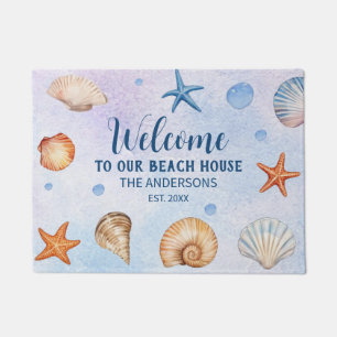 Custom Family Name Welcome to Our Beach House   Do Doormat