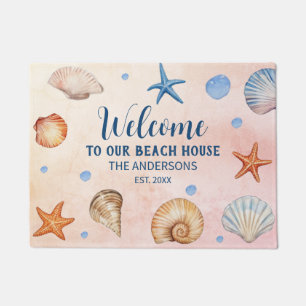 Custom Family Name Welcome to Our Beach House   Do Doormat