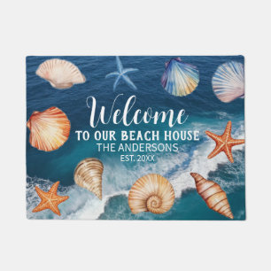 Custom Family Name Welcome to Our Beach House   Do Doormat