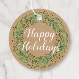 Custom Family Name Wish and Wreath Motif on Favour Tags