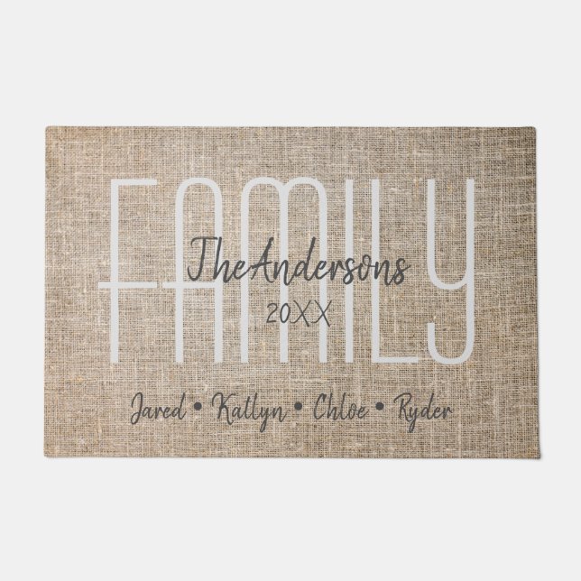 Custom Family Names Doormat (Front)