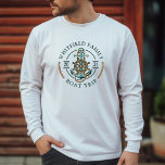 Custom Family Nautical Boat Trip Reunion Vacation T-Shirt<br><div class="desc">Cute,  modern and personalised nautical theme featuring an anchor,  a boat wheel,  and a rope with modern typography

Add your family name and the year of your voyage or team name to make this a family or team outfit</div>