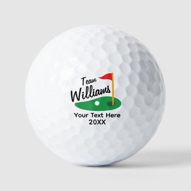 Custom Family or Team Name Personalised Golf Balls (Front)