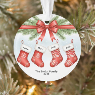 Custom Family Ornament - Stockings - Hanging