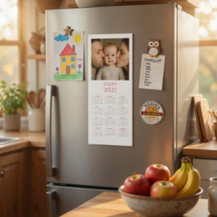 Custom Family Photo 2027 Magnetic Calendar