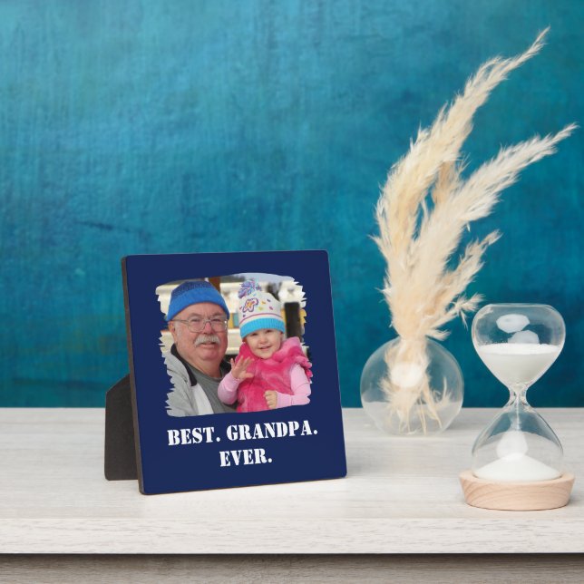 Custom Family Photo Abuelo Nonno Best Grandpa Ever Plaque (Insitu)