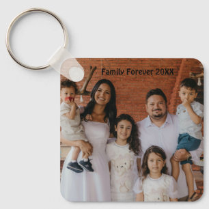 Custom Family Photo Aluminum Circle Keepsake Key Ring