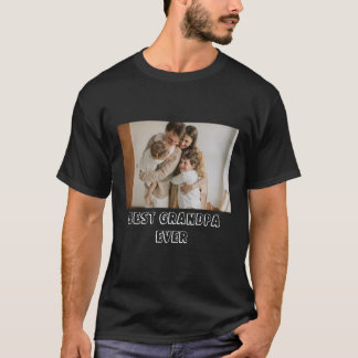 Custom Family Photo Best Grandpa Ever T-Shirt