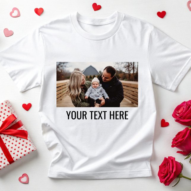 Custom Family Photo Birthday Picture Text Holiday T-Shirt (Creator Uploaded)
