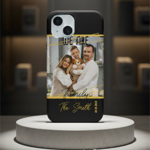 Custom Family Photo Black & Gold Chic Keepsake iPhone 16 Pro Max Case