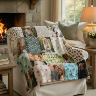 Custom Family Photo Blanket Collage Gift
