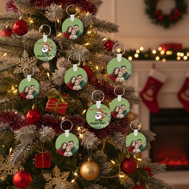 Custom Family Photo Christmas Keychain | Santa Bac (Creator Uploaded)
