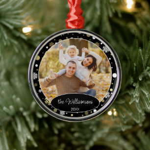 Custom Family Photo Christmas Personalised 2023 Metal Tree Decoration