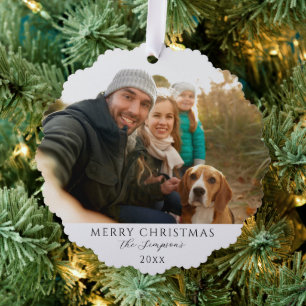 Custom family photo Christmas Tree Decoration Card