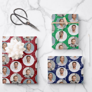 Custom Family Photo Christmas Wrapping Paper Sheet