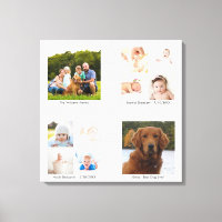 Custom Family Photo Collage 4 Panel Grouping