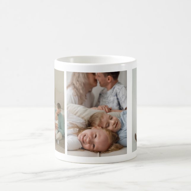 Custom Family Photo Collage Coffee Mug (Center)