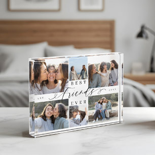 Custom Family Photo Collage Gift Best Friends Ever Block