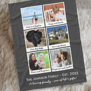 Custom Family Photo Collage Home Established Fleece Blanket