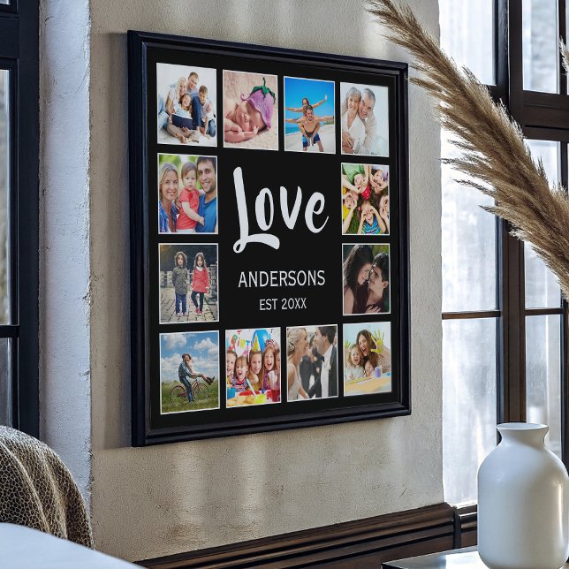 Custom Family Photo Collage Personalised Black (Creator Uploaded)