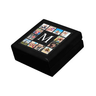 Custom Family Photo Collage Personalised Black Gift Box