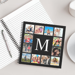 Custom Family Photo Collage Personalised Black Notebook