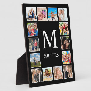 Custom Family Photo Collage Personalised Black Plaque