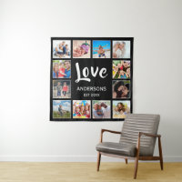 Custom Family Photo Collage Personalised Black