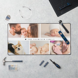 Custom Family Photo Collage Personalised Modern Desk Mat