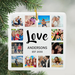 Custom Family Photo Collage Personalised White Ceramic Ornament