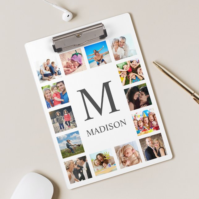 Custom Family Photo Collage Personalised White Clipboard (Creator Uploaded)