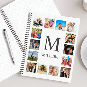 Custom Family Photo Collage Personalised White Notebook