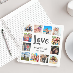 Custom Family Photo Collage Personalised White Notebook