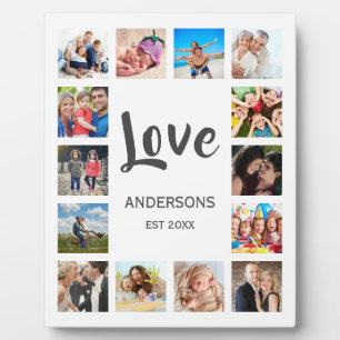 Custom Family Photo Collage Personalised White Plaque