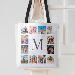 Custom Family Photo Collage Personalised White Tote Bag